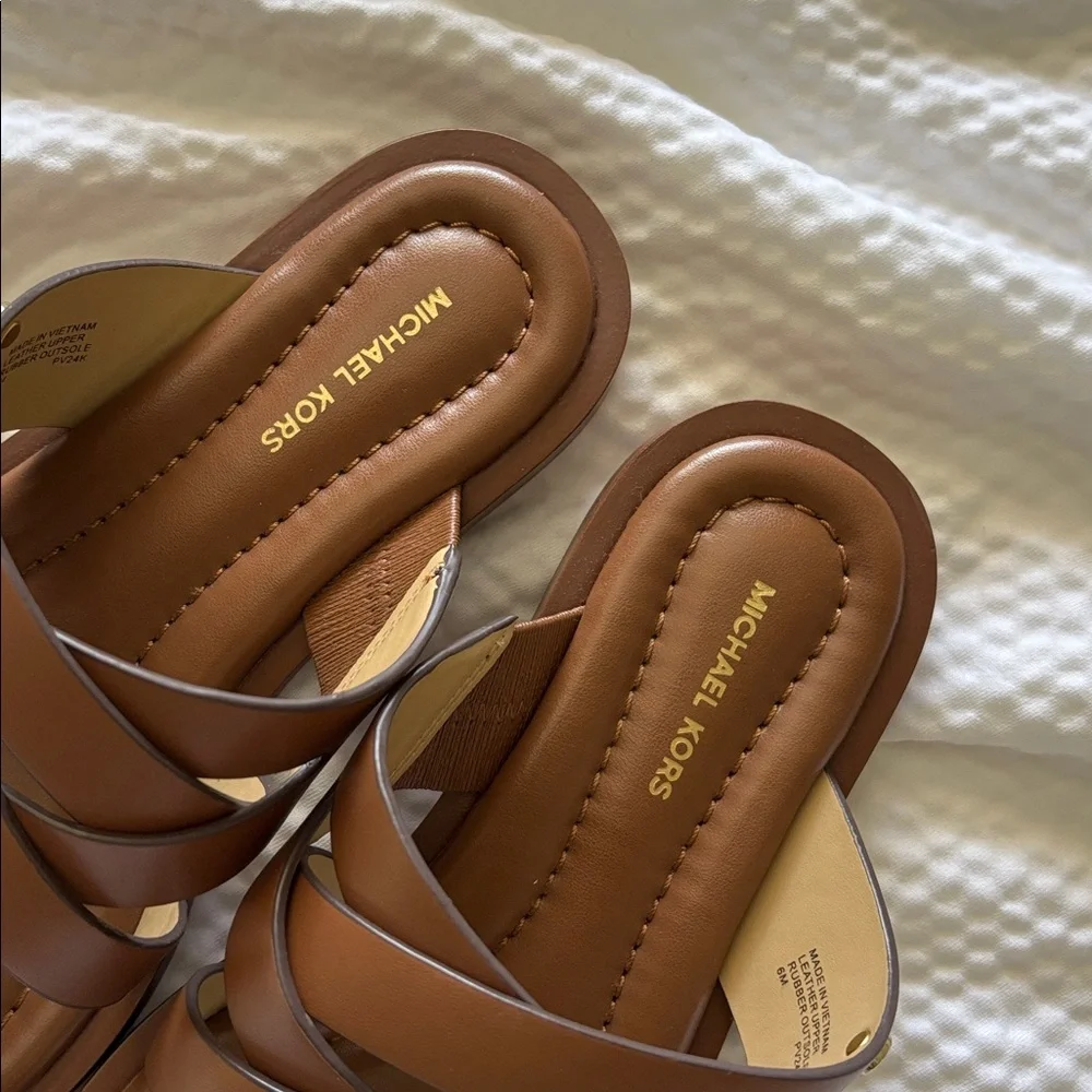 Michael Kors Nora Toe Ring Leather Sandals